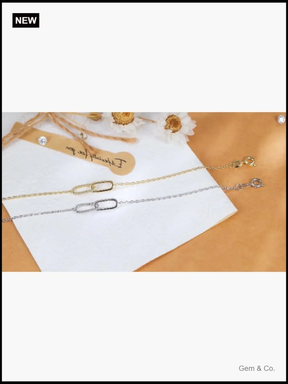 Dainty Four Leaf Clover Charm Bracelets for Women, Hypoallergenic CZ Link Chain